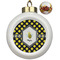 Bee & Polka Dots Ceramic Christmas Ornament - Poinsettias (Front View)