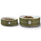 Bee & Polka Dots Ceramic Dog Bowls - Size Comparison