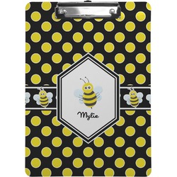 Bee & Polka Dots Clipboard (Letter Size) (Personalized)