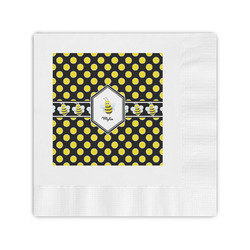 Bee & Polka Dots Coined Cocktail Napkins (Personalized)
