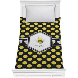 Bee & Polka Dots Comforter - Twin (Personalized)