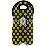 Bee & Polka Dots Wine Tote Bag (2 Bottles) (Personalized)