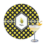 Bee & Polka Dots Printed Drink Topper - 3.25" (Personalized)