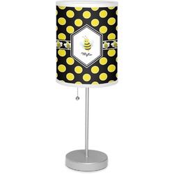 Bee & Polka Dots 7" Drum Lamp with Shade Linen (Personalized)