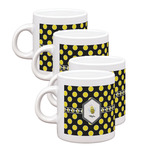 Bee & Polka Dots Single Shot Espresso Cups - Set of 4 (Personalized)