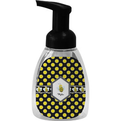 Bee & Polka Dots Foam Soap Bottle - Black (Personalized)