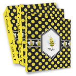 Bee & Polka Dots 3 Ring Binder - Full Wrap (Personalized)