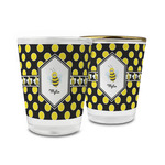 Bee & Polka Dots Glass Shot Glass - 1.5 oz (Personalized)