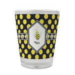 Bee & Polka Dots Glass Shot Glass - 1.5 oz - Set of 4 (Personalized)