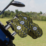 Bee & Polka Dots Golf Club Iron Cover - Set of 9 (Personalized)