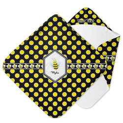 Bee & Polka Dots Hooded Baby Towel (Personalized)