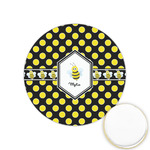 Bee & Polka Dots Printed Cookie Topper - 1.25" (Personalized)