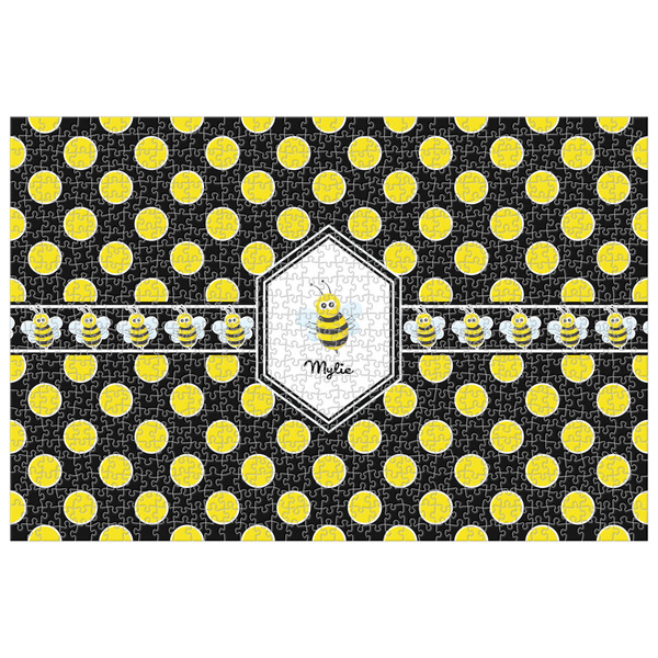 Custom Bee & Polka Dots Jigsaw Puzzle - 1000-piece (Personalized)