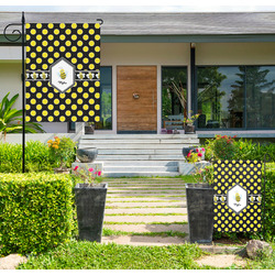 Bee & Polka Dots Large Garden Flag - Single Sided (Personalized)