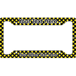 Bee & Polka Dots License Plate Frame - Style A (Personalized)