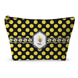 Bee & Polka Dots Makeup Bag - Large - 12.5"x7" (Personalized)
