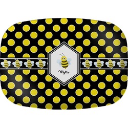 Bee & Polka Dots Melamine Platter (Personalized)