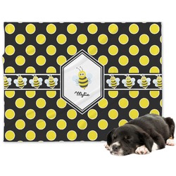 Bee & Polka Dots Dog Blanket (Personalized)