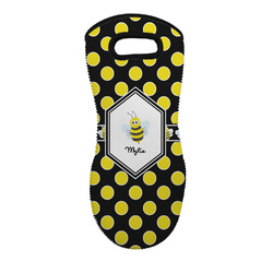 Bee & Polka Dots Neoprene Oven Mitt w/ Name or Text