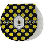 Bee & Polka Dots Burp Pad - Velour w/ Name or Text