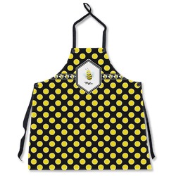 Bee & Polka Dots Apron Without Pockets w/ Name or Text