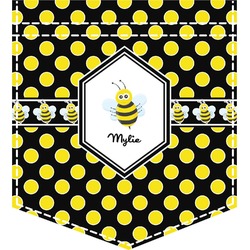 Bee & Polka Dots Iron On Faux Pocket (Personalized)