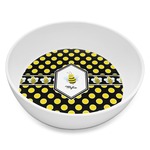 Bee & Polka Dots Melamine Bowl - 8 oz (Personalized)