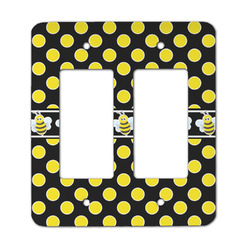 Bee & Polka Dots Rocker Style Light Switch Cover - Two Switch