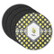 Bee & Polka Dots Round Coaster Rubber Back - Main