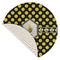 Bee & Polka Dots Round Linen Placemats - Front (folded corner single sided)