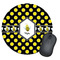 Bee & Polka Dots Round Mouse Pad