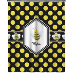 Bee & Polka Dots Extra Long Shower Curtain - 70"x84" (Personalized)