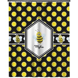 Bee & Polka Dots Extra Long Shower Curtain - 70"x84" (Personalized)