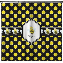 Bee & Polka Dots Shower Curtain - 71" x 74" (Personalized)