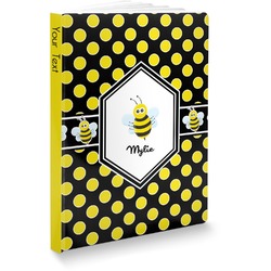 Bee & Polka Dots Softbound Notebook - 7.25" x 10" (Personalized)