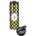 Bee & Polka Dots Stainless Steel Skinny Tumbler (Personalized)