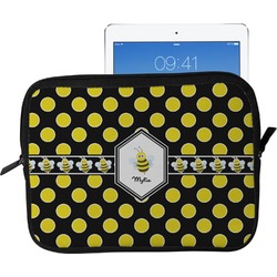 Bee & Polka Dots Tablet Case / Sleeve - Large (Personalized)