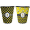 Bee & Polka Dots Trash Can Black - Front and Back - Apvl