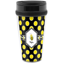 Bee & Polka Dots Acrylic Travel Mug without Handle (Personalized)