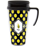 Bee & Polka Dots Acrylic Travel Mug with Handle (Personalized)