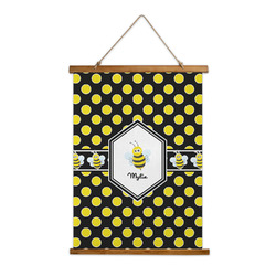 Bee & Polka Dots Wall Hanging Tapestry - Tall (Personalized)