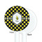 Bee & Polka Dots White Plastic 5.5" Stir Stick - Single Sided - Round - Front & Back