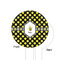 Bee & Polka Dots White Plastic 6" Food Pick - Round - Single Sided - Front & Back