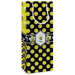 Bee & Polka Dots Wine Gift Bags - Gloss (Personalized)