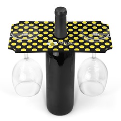 Bee & Polka Dots Wine Bottle & Glass Holder (Personalized)