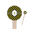 Bee & Polka Dots Wooden 4" Food Pick - Round - Closeup