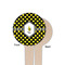 Bee & Polka Dots Wooden 4" Food Pick - Round - Single Sided - Front & Back