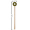 Bee & Polka Dots Wooden 7.5" Stir Stick - Round - Dimensions