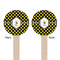 Bee & Polka Dots Wooden 7.5" Stir Stick - Round - Double Sided - Front & Back