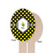 Bee & Polka Dots Wooden Food Pick - Oval - Single Sided - Front & Back